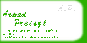 arpad preiszl business card